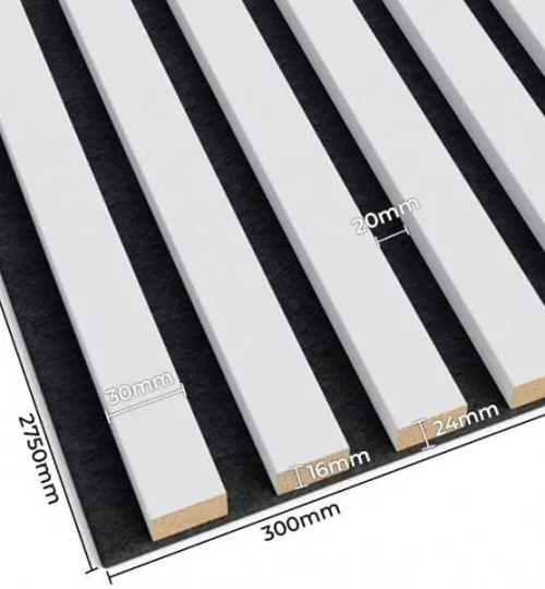 Set Riflaj decorativ - Panouri acustice pe pasla sau HDF pentru perete sau tavan,Alb mat