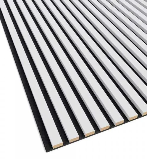 Set Riflaj decorativ - Panouri acustice pe pasla sau HDF pentru perete sau tavan,Alb mat