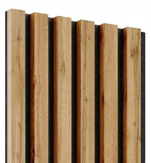 Set Riflaj decorativ - Panouri acustice pe pasla sau HDF pentru perete sau tavan, Stejar Wotan