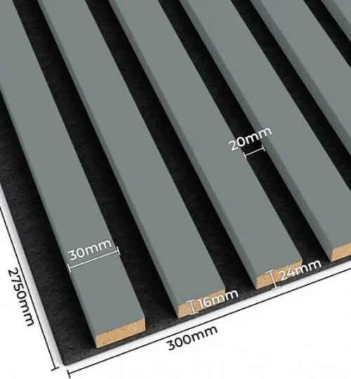 Set Riflaj decorativ - Panouri acustice pe pasla sau HDF pentru perete sau tavan, Kaki