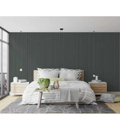 Set Riflaj decorativ - Panouri acustice pe pasla sau HDF pentru perete sau tavan, Kaki