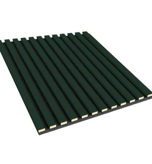Set Riflaj decorativ - Panouri acustice 3D pe pasla pentru perete sau tavan, Verde intens, 600x24x600 mm, 4 panour