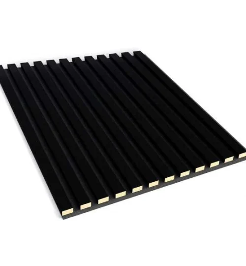 Set Riflaj decorativ - Panouri acustice 3D pe pasla pentru perete sau tavan, Negru mat, 600x24x600 mm, 4 panouri