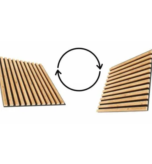Set Riflaj decorativ - Panouri acustice 3D pe pasla pentru perete sau tavan, Stejar Natur, 600x24x600 mm, 4 panouri