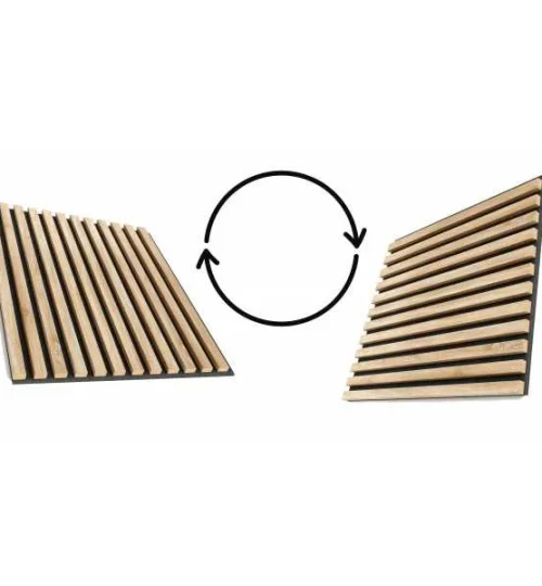Set Riflaj decorativ - Panouri acustice 3D pe pasla pentru perete sau tavan, Stejar Sonoma, 600x24x600 mm, 4 panouri