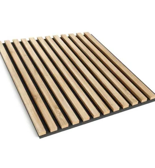 Set Riflaj decorativ - Panouri acustice 3D pe pasla pentru perete sau tavan, Stejar Sonoma, 600x24x600 mm, 4 panouri