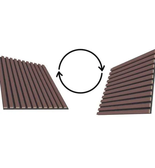 Set Riflaj decorativ - Panouri acustice 3D pe pasla pentru perete sau tavan, Roz pudra, 600x24x600 mm, 4 panouri