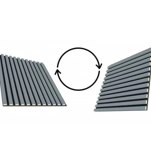 Set Riflaj decorativ - Panouri acustice 3D pe pasla pentru perete sau tavan, Gri Scandinav, 600x24x600 mm, 4 panouri