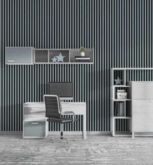 Set Riflaj decorativ - Panouri acustice 3D pe pasla pentru perete sau tavan, Gri Scandinav, 600x24x600 mm, 4 panouri